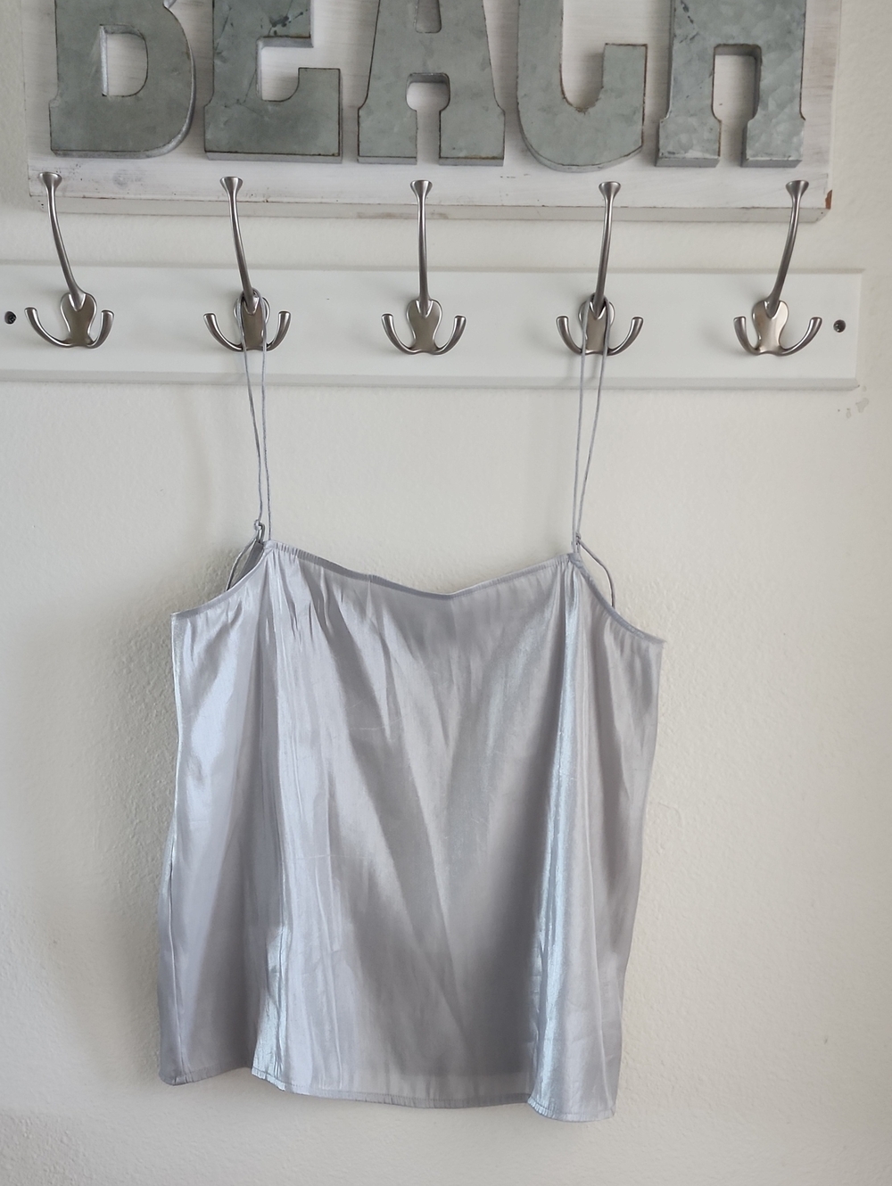 Guess Silver Satin Slip Camisole